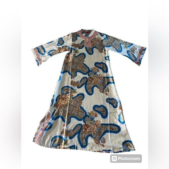 Vintage satin pull over robe moo moo - Picture 1 of 7